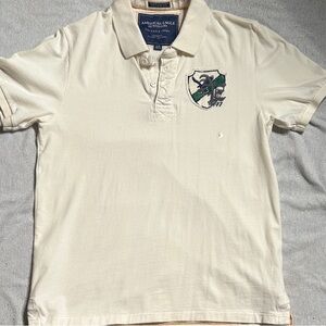Vintage American Eagle Outfitters Crème Color 2 button Polo Shirt for Men.